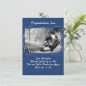 Lijn Kader Zoon Foto Afstudeer Aankondiging (Staand voorkant)