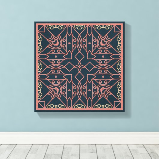 Lijn Kunst Abstract oorspronkelijk verblijf gecent Canvas Afdruk (Insitu (Houten vloer))