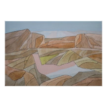 Lijn met verloren Waterverf Lijn afdrukken