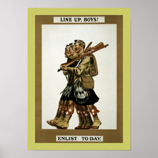 Lijn omhoog boys (canvas) poster (Voorkant)