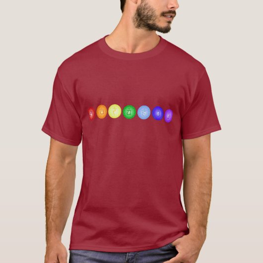 Lijn van 7 Chakras T-shirt (Voorkant)