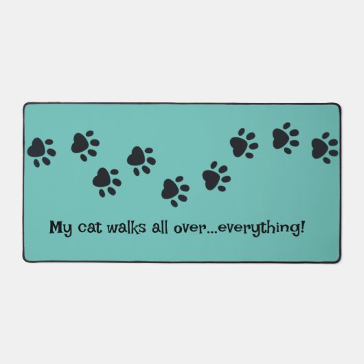 Lijn van Black Paw Prints Design Desk Mat (Voorkant)