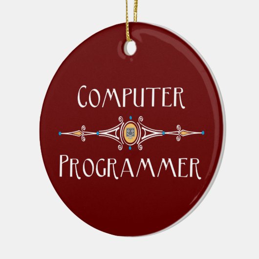 Lijn van computerprogrammeur keramisch ornament (Links)