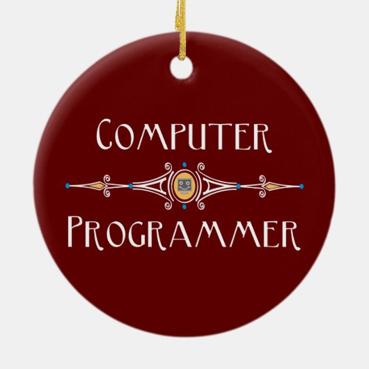 Lijn van computerprogrammeur keramisch ornament (Achterkant)