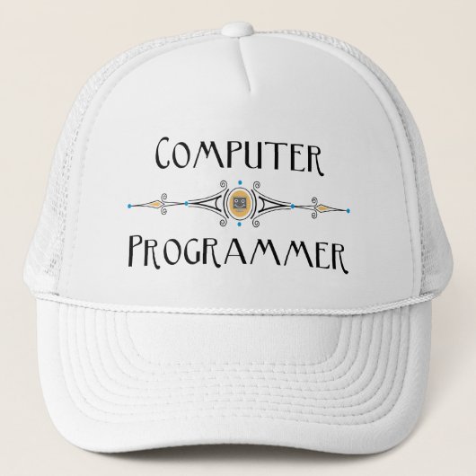 Lijn van computerprogrammeur trucker pet (Voorkant)