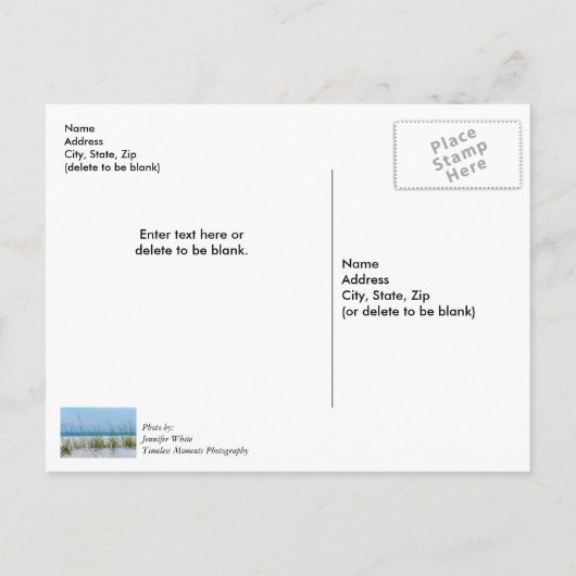 Lijn van Zeerijst in Witte Zand Thank you Postcard Briefkaart (Achterkant)