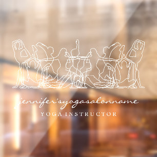 Lijn Yoga Fitness Sport Salon Raamsticker