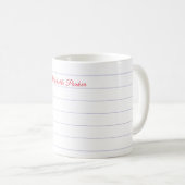 Lijnbaar minimalistisch papier voor professionele  koffiemok (Voorkant rechts)