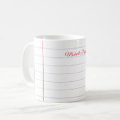 Lijnbaar minimalistisch papier voor professionele  koffiemok (Voorkant links)