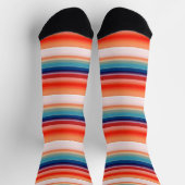 Lijnblauw Oranje patroon Sokken (Top)