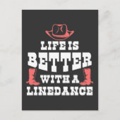 Lijndanserende Leven Funny Country Line Dancer Boo Briefkaart (Voorkant)