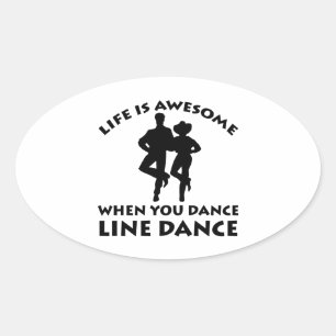 Lijndansontwerp Ovale Sticker