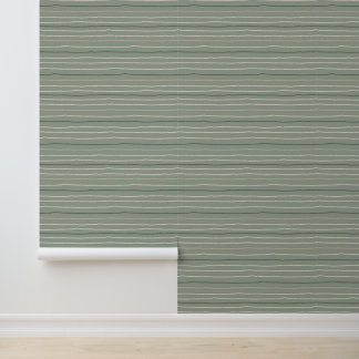 Lijnen Abstract Sage Green Behang