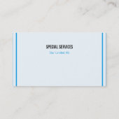 Lijnen, blauw, wit visitekaartje (Achterkant)