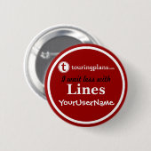 Lijnen Button - Ontwerp 2 (rood) (Voorkant /achterkant)