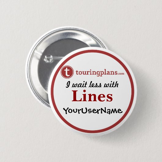 Lijnen Button - Ontwerp 2 (wit) (Voorkant /achterkant)