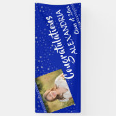 Lijnen en sterren | Koningsblauw | Foto Afstuderen Spandoek (Verticaal)