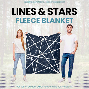 Lijnen en Sterren Schapenwollen Dekbed Fleece Deken