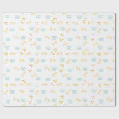 Lijnen en vierkante witte patronen cadeaupapier (Vlak)