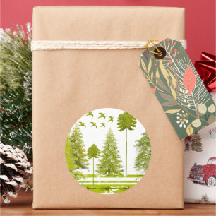 Lijnen met Moon-Customize Change BackGround Color Ronde Sticker