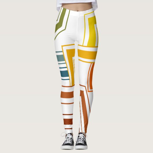 Lijnen uit de jaren zeventig leggings (Voorkant)