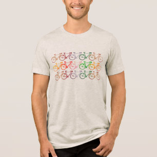 Lijnen van gekleurde fietsen Tri-Blend shirt