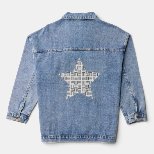 Lijnen vierkant denim jacket (Achterkant)