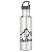 Lijngetrokken monogram voor berggebied, op maat waterfles (Voorkant)