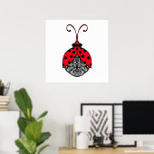 Lijnhoekladybug Poster (Thuiskantoor)