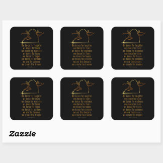 Lijnkunst Balletdansers en dansgedicht door Einste Vierkante Sticker