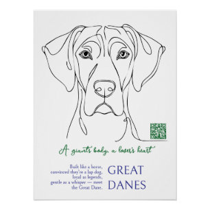 Lijnkunst Grote Dane Poster  Perfect Poster