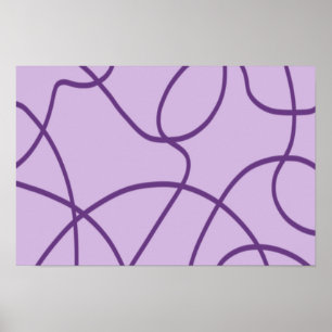 Lijnkunst in Paars Poster