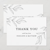 Lijnkunst Loof blad bedankkaart (Voorkant / Achterkant)