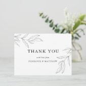 Lijnkunst Loof blad bedankkaart (Staand voorkant)