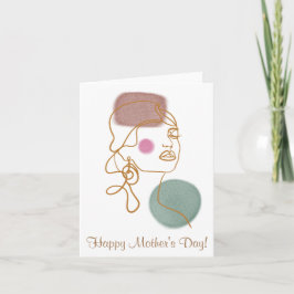 Lijnkunst Mooie Gezicht-Vouwbare Wenskaart Kaart