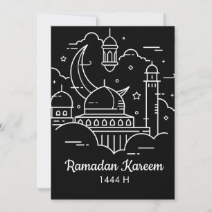 Lijnkunst Ramadan Kareem - EID Mubarak Feestdagenkaart