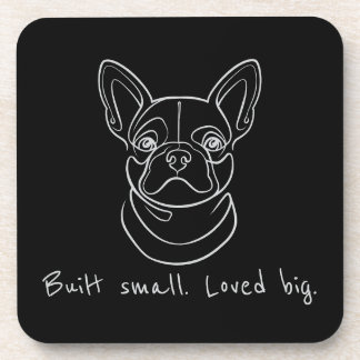 Lijnkunst van Franse Bulldog. Klein gebouwd. Groot Bier Onderzetter
