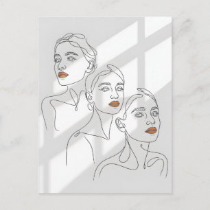 Lijnkunst Vrouwelijk Trio Briefkaart