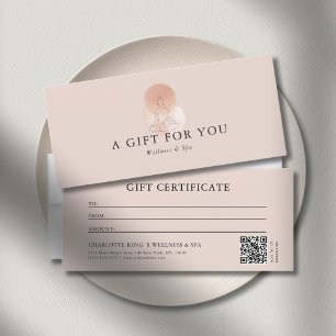 Lijnkunst Yoga Vrouw QR-code Cadeaubon