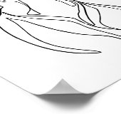 lijnkunst zwart-wit vrouwenlichaam minimaal poster (Hoek)