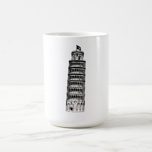 Lijnkunstillustratie van de Scheve Toren van Pisa Koffiemok (Center)