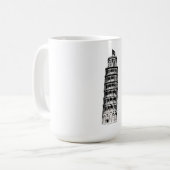 Lijnkunstillustratie van de Scheve Toren van Pisa Koffiemok (Voorkant links)