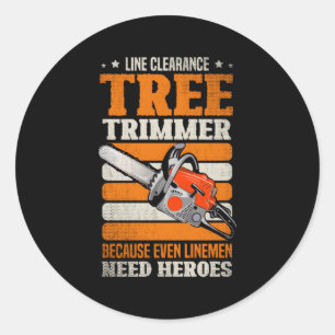 Lijnopruiming boomtrimmer omdat zelfs lijnbehoefte ronde sticker