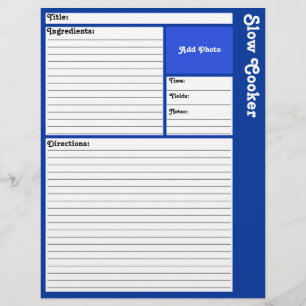Lijnpagina's met recept (donkerblauw)