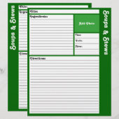 Lijnpagina's met recept (donkergroen) (Voorkant / Achterkant)