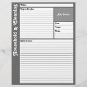 Lijnpagina's met recept (grijs) (Achterkant)