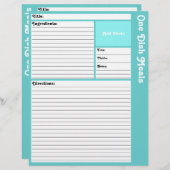 Lijnpagina's met recept (Light Aqua) (Voorkant / Achterkant)
