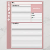 Lijnpagina's met recept (Mauve) (Achterkant)