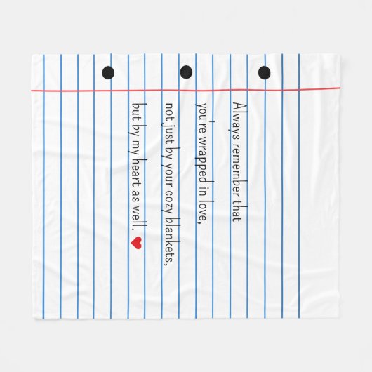 Lijnpapier Blad Unique Custom Fleece Deken (Voorkant (Horizontaal))