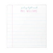 Lijnpapier met leerlingbevoegdheid notitieblok (Voorkant)